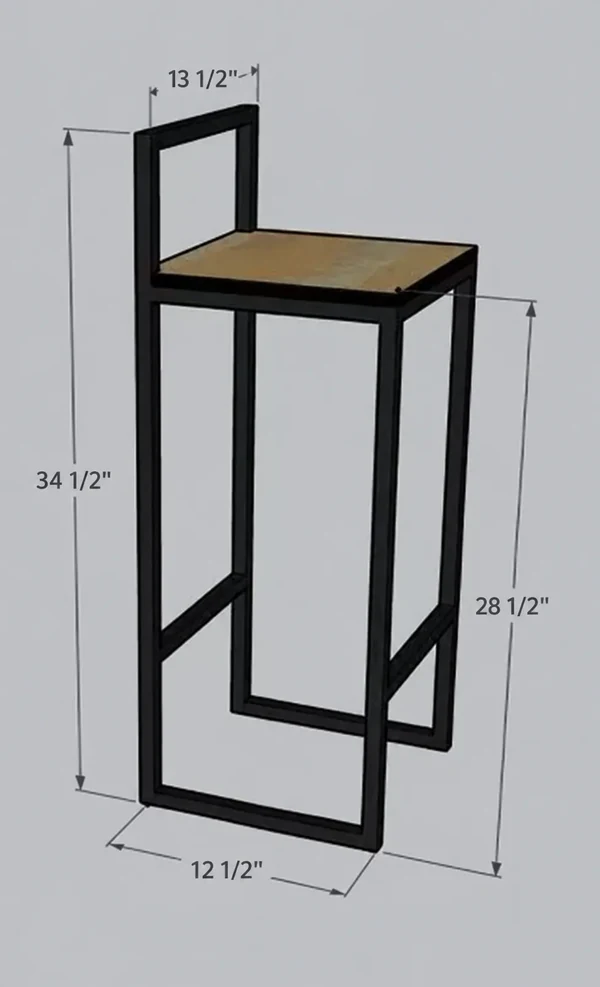 Barhocker aus Stahl und Holz